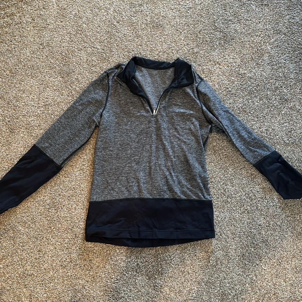 Lululemon Mens Speed 1/2 Zip Pullover Lightweight Heather Blk No Sz App M-L